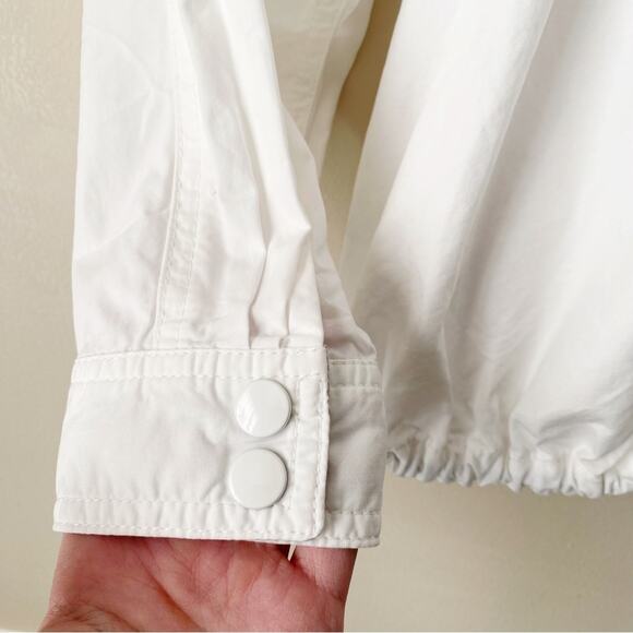 Anthropologie | Betsy Anorak Jacket Full Zip Pockets Sporty Athleisure White XS - Picture 10 of 12